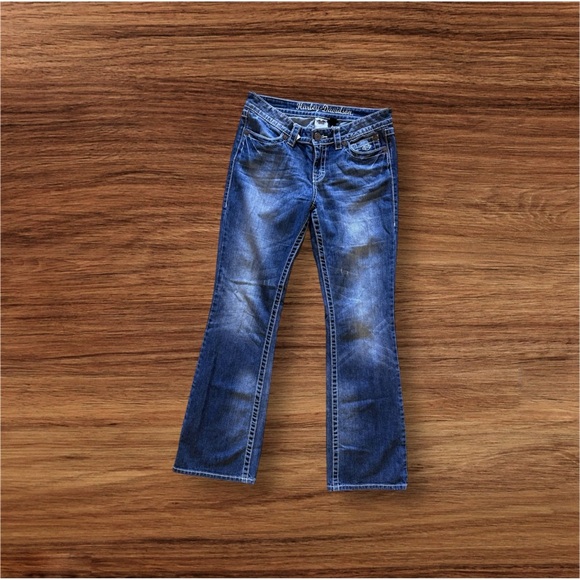 Harley-Davidson Women's Bootcut Jeans Blue Denim Genuine Motor Clothes Size 8 - Picture 2 of 16